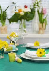 Beautiful holiday Easter table setting