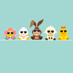 Easter Rabbit & Friends Sunglasses Retro