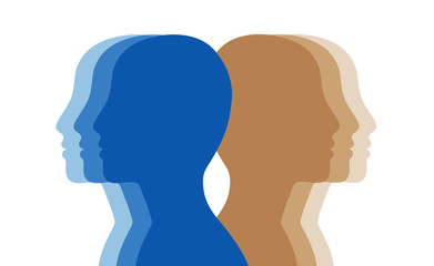 human profiles, heads silhouettes