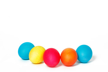 Many Easter eggs on a white background