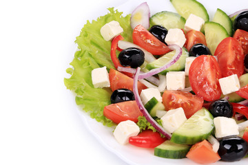 Close up of greek salad.