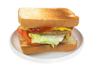 Vegetable burger sandwich with fixings
