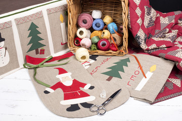 Quilting equipment and fabrics.