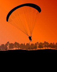 Paragliding vector background landscape concept vector
