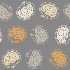 seamless background: brain, usb, plug