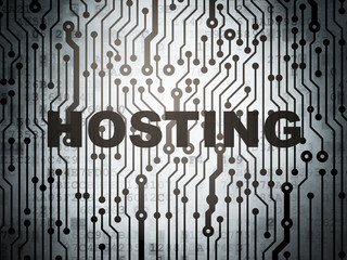 Web design concept: circuit board with Hosting