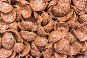 Breakfast Chocolate Corn Flakes Close Up