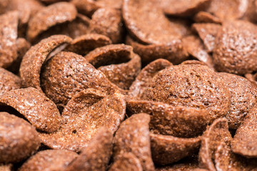Breakfast Chocolate Corn Flakes Close Up