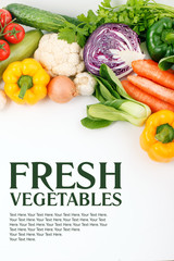Obraz premium Vegetables close-up with space for text.