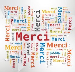 Obraz premium Nuage de Mots en Français - Merci