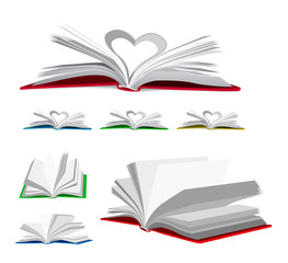 Open book vector set