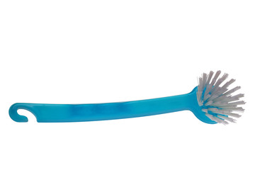 isolated dishes brush, made of blue plastic