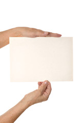 Obraz premium Hand holding blank paper