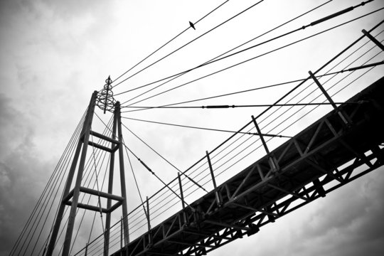 Fototapeta Black and white picture of bridge