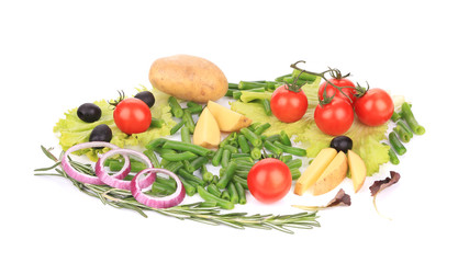 Various sliced vegetables.