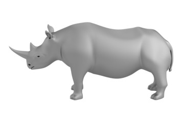 realistic 3d render of rhino