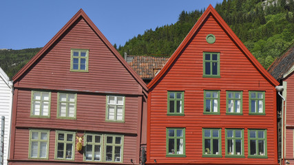Bergen, historische Altstadt, Bryggen, Sommer, Norwegen
