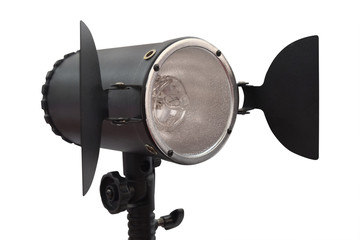 studio monoblock flash light on tripod