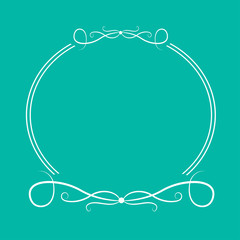 Calligraphic round frame #4.  Abstract design element .