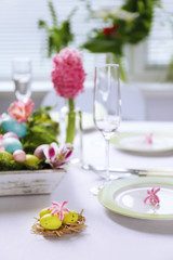 Beautiful holiday Easter table setting