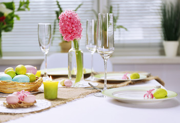 Beautiful holiday Easter table setting