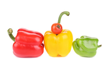 Set of colored bell peppers