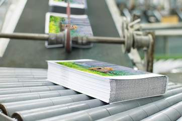 Book, magazine,  production line into press plant house