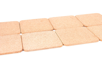 Coasters isolated on white background