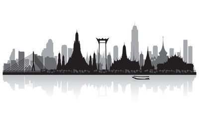 Fototapeta premium Sylwetka panoramę miasta Bangkok Tajlandia