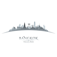 Naklejka premium Bangkok Thailand city skyline silhouette white background