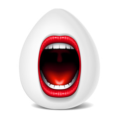 Naklejka premium egg mounth open