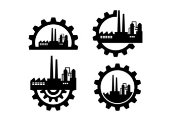 Naklejka premium Industrial icons on white background