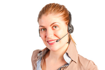 studio shot operator with headset