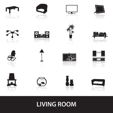 living room icons eps10