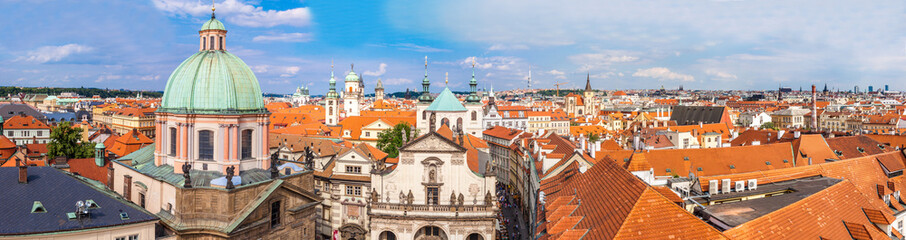 Karlov or charles bridge in Prague in summer