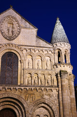 détail de la façade de l'église Notre-Dame la Grande de Poitiers