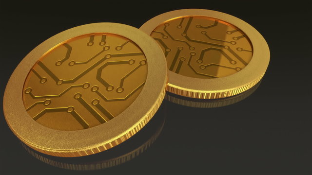 The digital currency gold coins