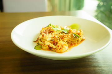 tom yum koong spaghetti