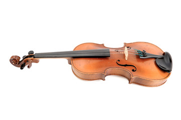 Violin on white background