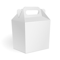 White Big Cardboard Fast Food Box, Packaging For Lunch