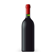 Wine Bottle On White Background Isolated