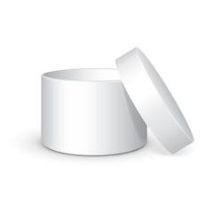 Opened Round Gift Box White Grayscale