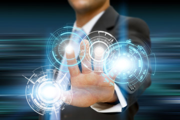 Fototapeta premium Koncepcja technologii biznesmen