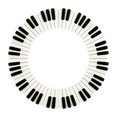 Piano keys circle, 3d