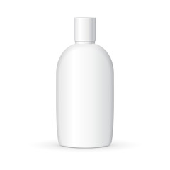 Shampoo Plastic Bottle On White Background