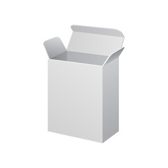 White Software Cardboard, Carton Package Box Open