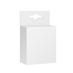 White Product Package Box With Hang Slot