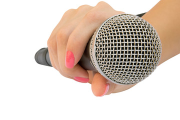 microphone in a hand