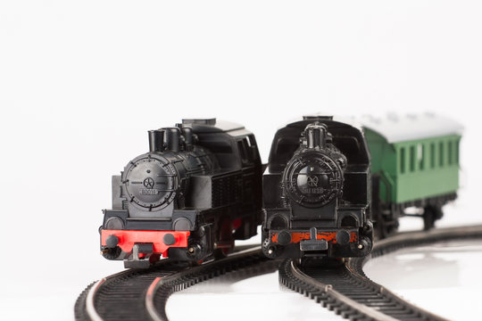 two toy locomotive