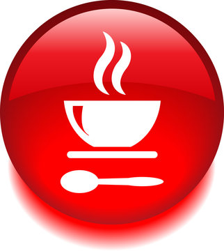 red button with white soup bowl